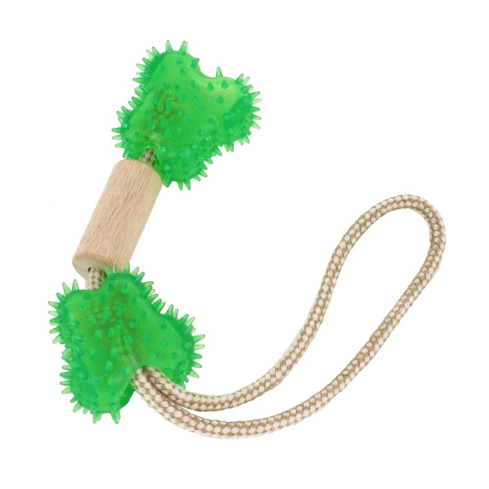 Dřevěná kost s termoplastickou gumou 22cm (+poutko)