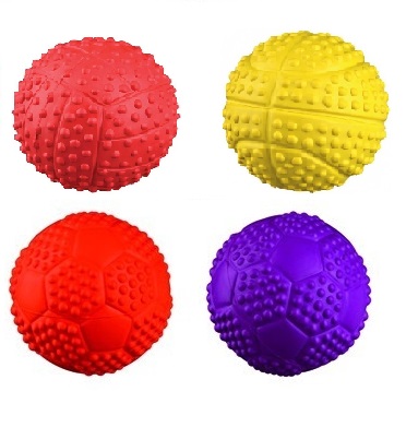 Sportovní míč z tvrdé gumy se zvukem 7cm