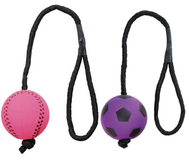 Sportovní míč na šňůře, mechová guma 6cm/30cm