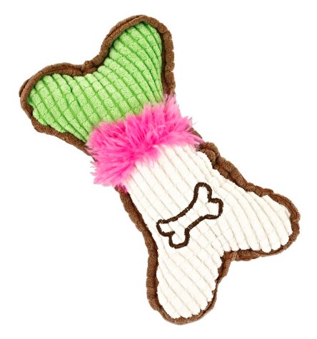 Plyšová kost s chlupy pro štěňátka 17cm