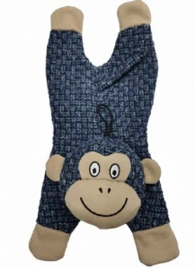 Opice textil ležící modrá 33cm