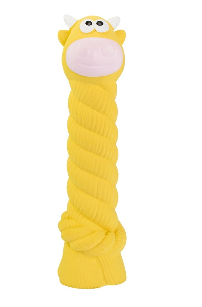 Latexová kravička pískací/křupající 15cm