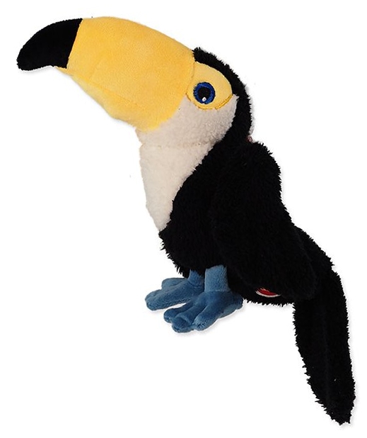 Recycled Toy tukan se šustícím ocasem 23cm