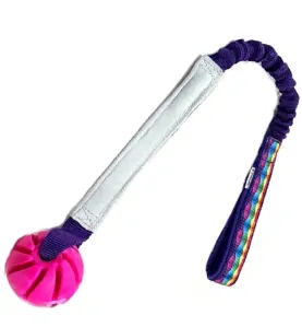 Bungee míček se spirálou na amortizéru obšitém kůží (4cm/60cm)