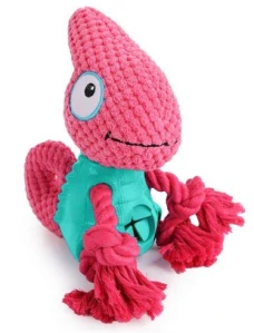 Treat Hider Chameleon na pamlsky plyš+guma+uzlíky 19cm