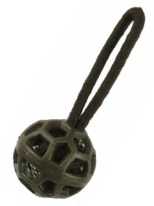 Míček uzlíkový+termoplastická guma s poutkem 7,5cm/21cm
