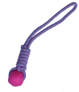 Přetahovadlo s míčkem z termoplastické pryže 42cm