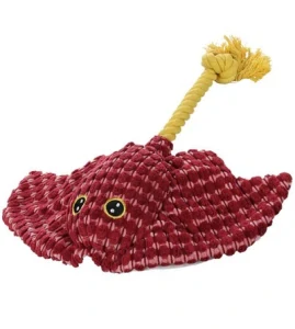 Rejnok šustící a pískací s lanem 38cm