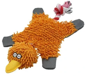 Střapatá přetahovací kačena pískací+šustící 29x18cm