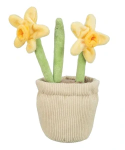 Plyšové narcisy v květináči 25cm