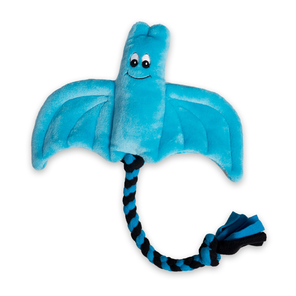 Netopýr plyš+fleece modrý velký (55x36cm)