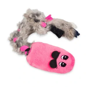 Plyšová krysa s kožešinou růžová (18+34cm ocásek)