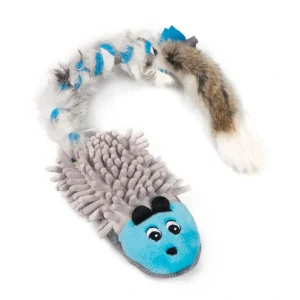 Ježek mop s kožešinou modrý (18+34cm ocásek)