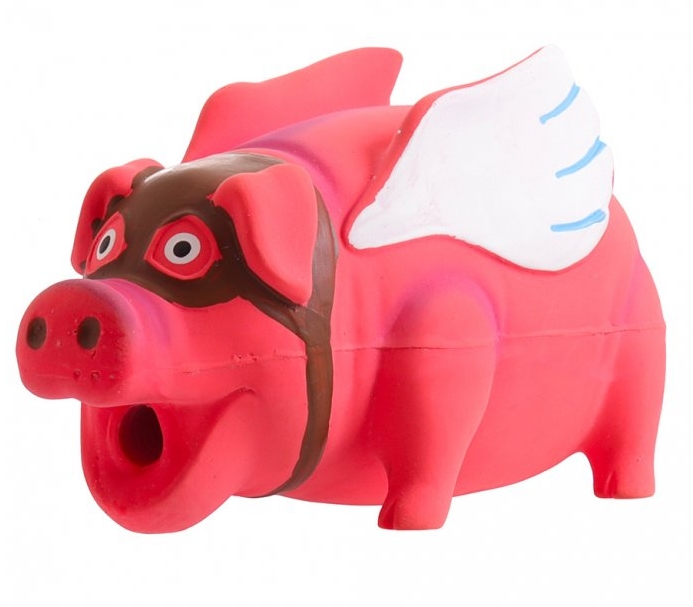 Latexové prase superhero chrochtací 20cm