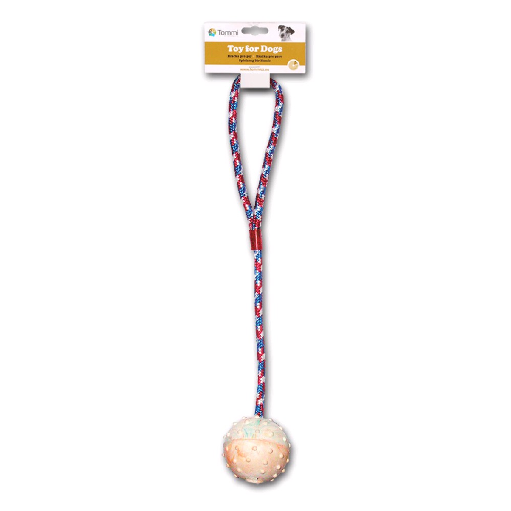 Míček na šňůře dutý bez rolničky 6,5cm/30cm