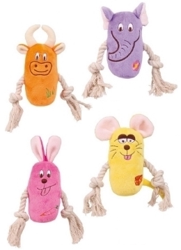 Plyšové zvířátko s bavlněnými uzlíky 13cm