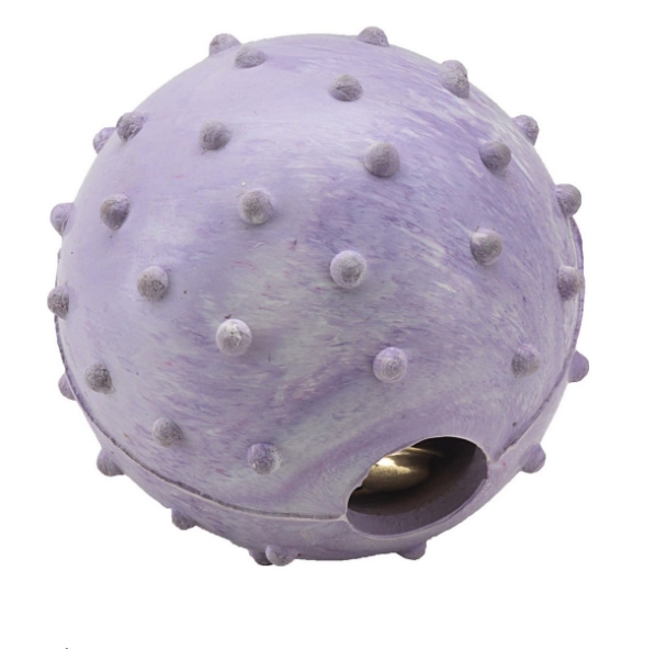 Míč tvrdá guma s rolničkou 6,5cm